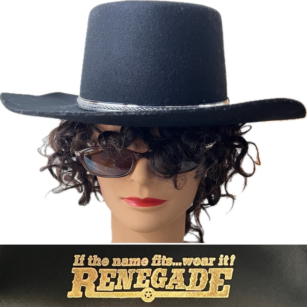 🤠⚫️Western Black Cowboy Hat | 100% Wool | Made in USA | RENEGADE | Unisex 6-3/4